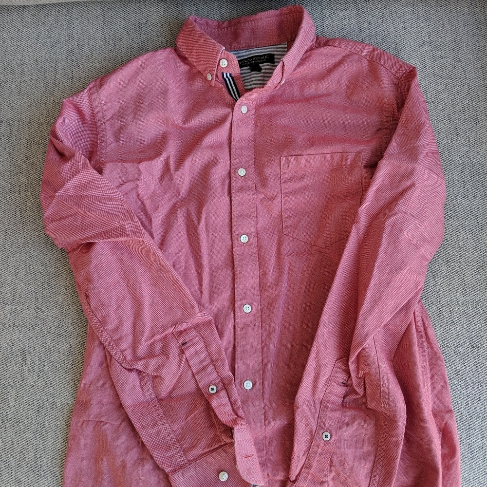 🔥Banana Republic Men's Dress Shirt Salmon Small